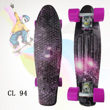 Load image into Gallery viewer, Illusion sky design 22inch Skateboard Mini Cruiser Skateboard Plastic Longboard Banana Fishboard good quality level for adults
