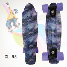 Load image into Gallery viewer, Illusion sky design 22inch Skateboard Mini Cruiser Skateboard Plastic Longboard Banana Fishboard good quality level for adults

