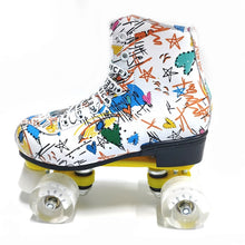 Load image into Gallery viewer, Microfiber Roller Skates Double Row 4 Wheels PU Skating Shoes Sliding Inline Skates Kids Gifts Roller Sneakers Training

